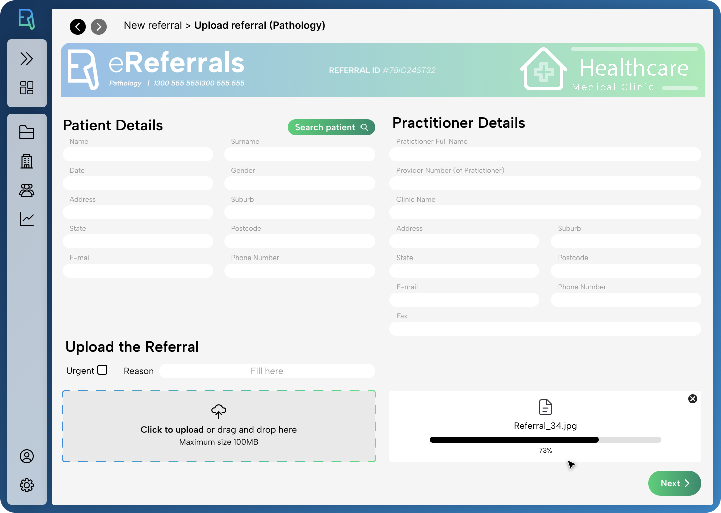 eRequests Dashboard Mockup