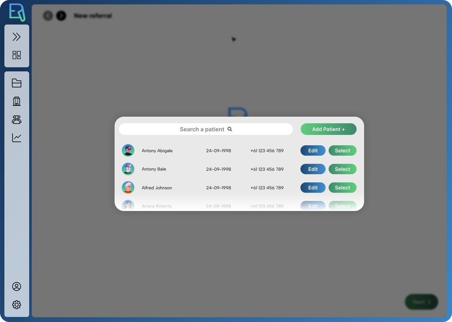 eRequests Dashboard Mockup